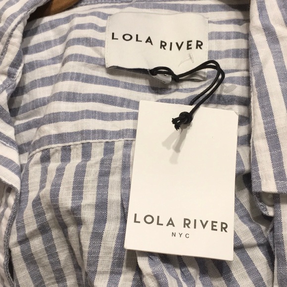 Ladies Lola River Striped Button Up Blouse. NWT. Size XL - Picture 4 of 5